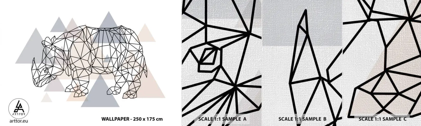 Fotótapéta Minta Premium Canvas - Az erő szerkezete - Absztrakció, Grafika, Orrszarvú - 100x30 cm