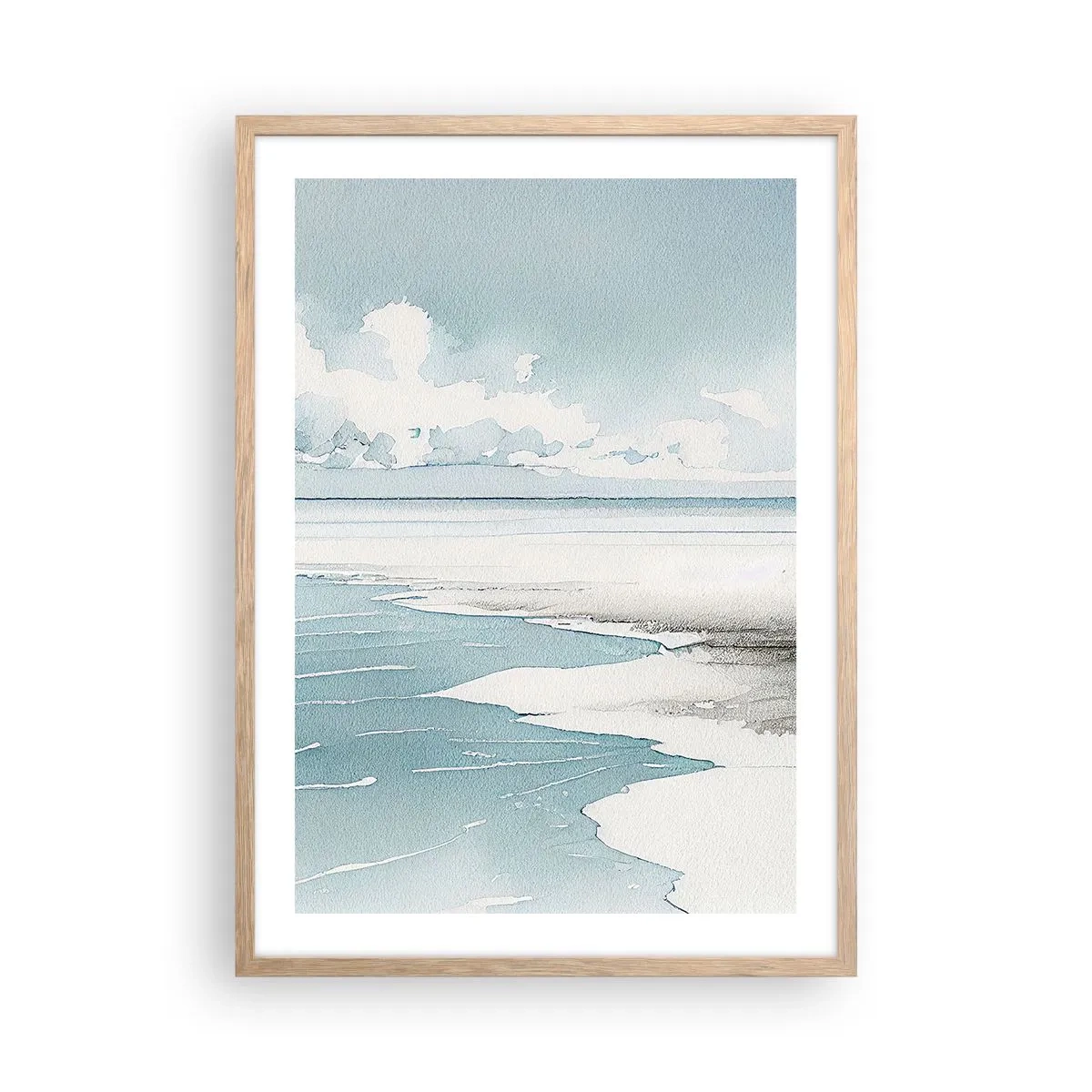 Poszter világos tölgy keretben - Szelíd dagály - 50x70 cm
