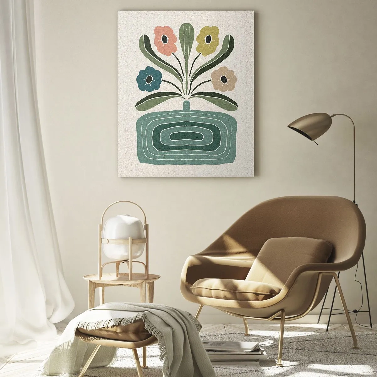 Üveg kép - Szimmetrikus csokor - 50x70 cm