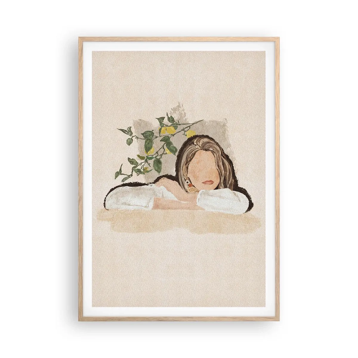 Poszter világos tölgy keretben - Déli szépség - 70x100 cm