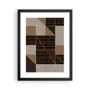 Poszter fehér keretben - Barna és arany mozaik - 30x40 cm