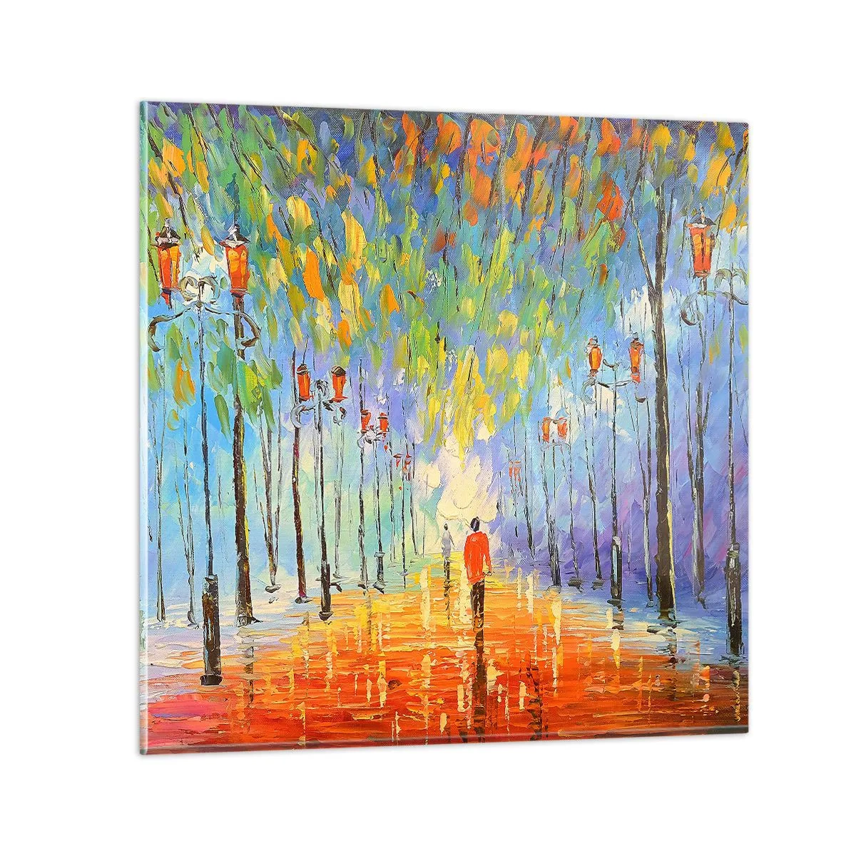 Üveg kép - Eső éjszakai dala - 70x70 cm