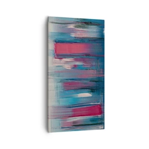 Vászonkép - Függőleges kompozíció kék és piros színekben - 55x100 cm