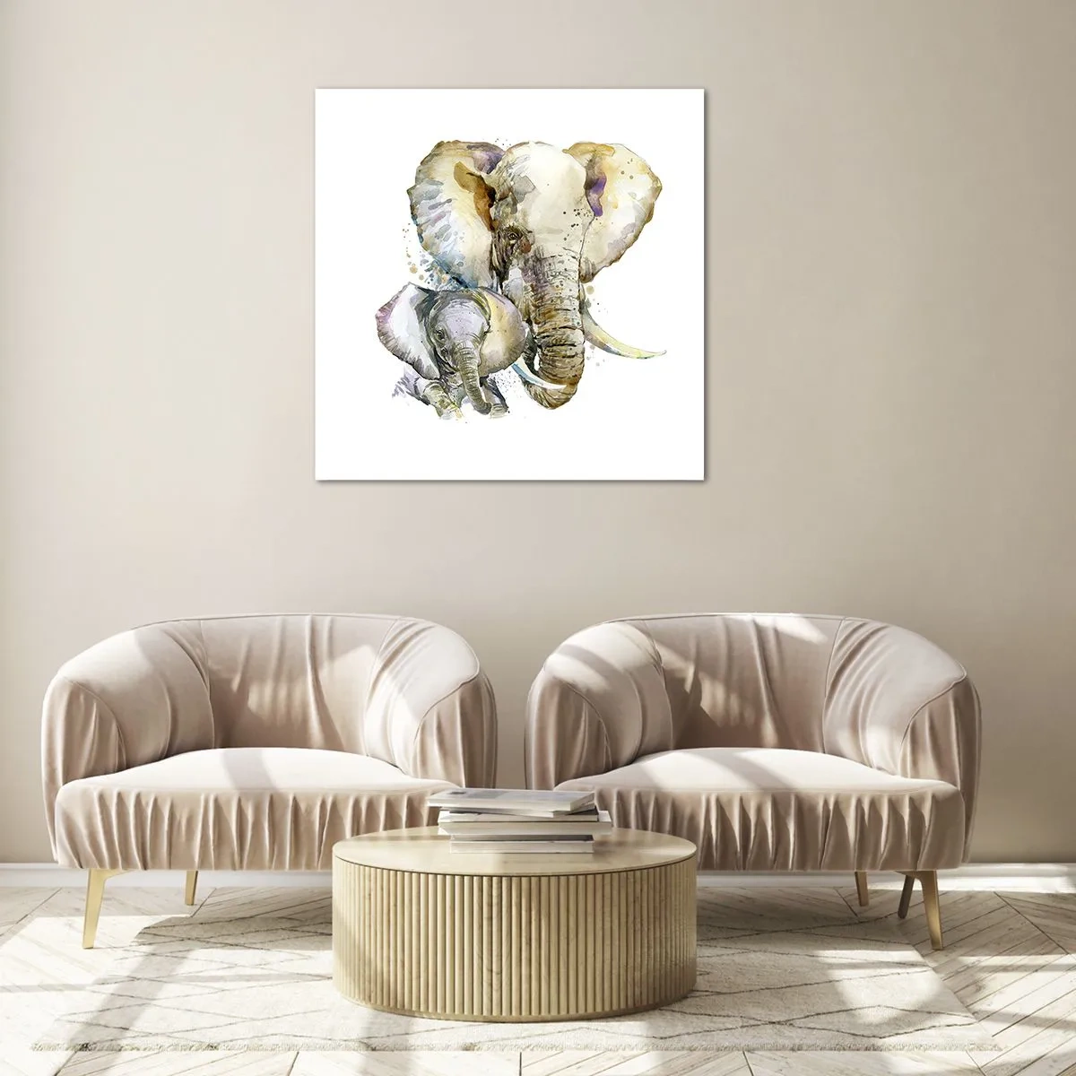 Üveg kép - Sehol se jobb mint anyánál - 70x70 cm