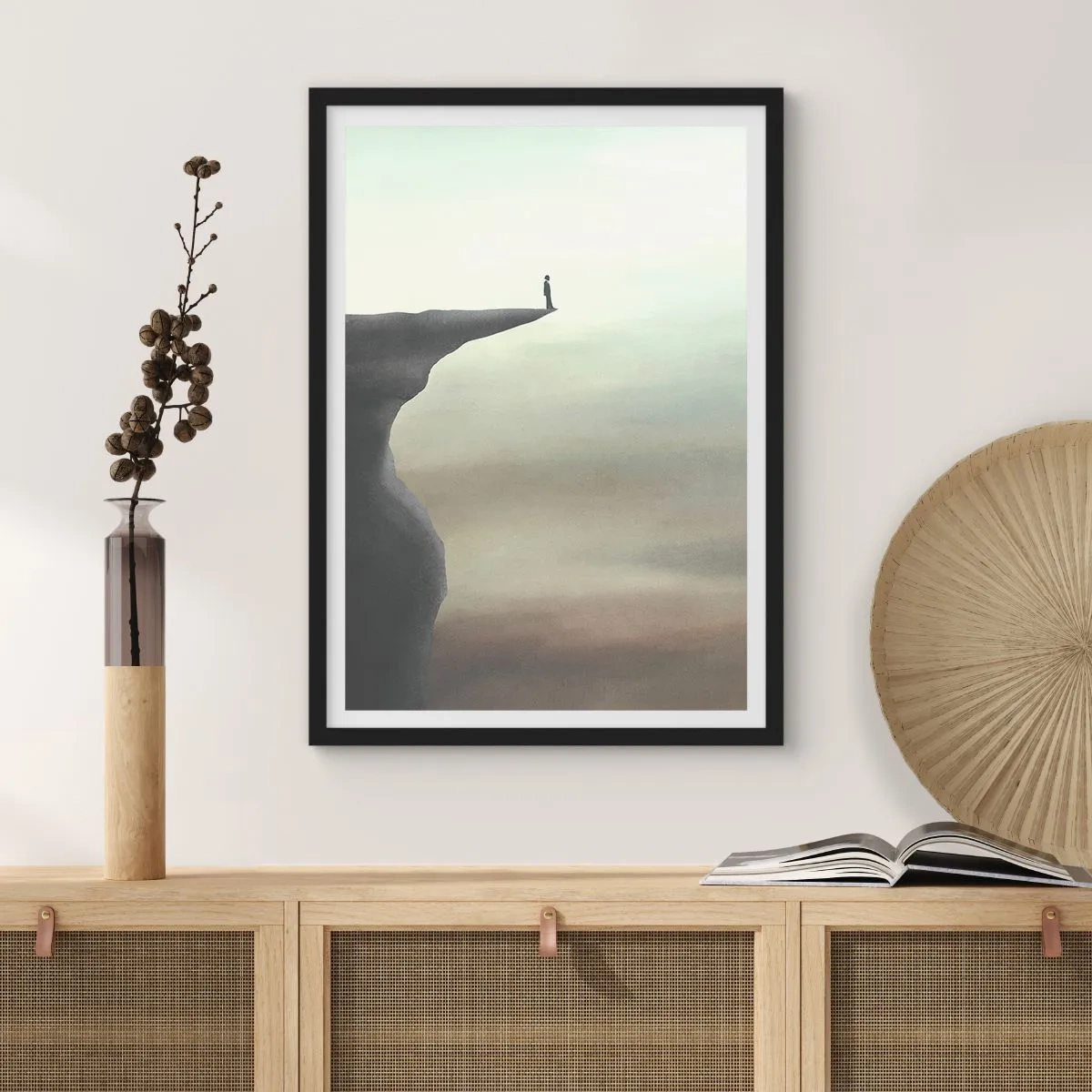 Poszter fehér keretben - Természetesen felfelé! - 30x40 cm