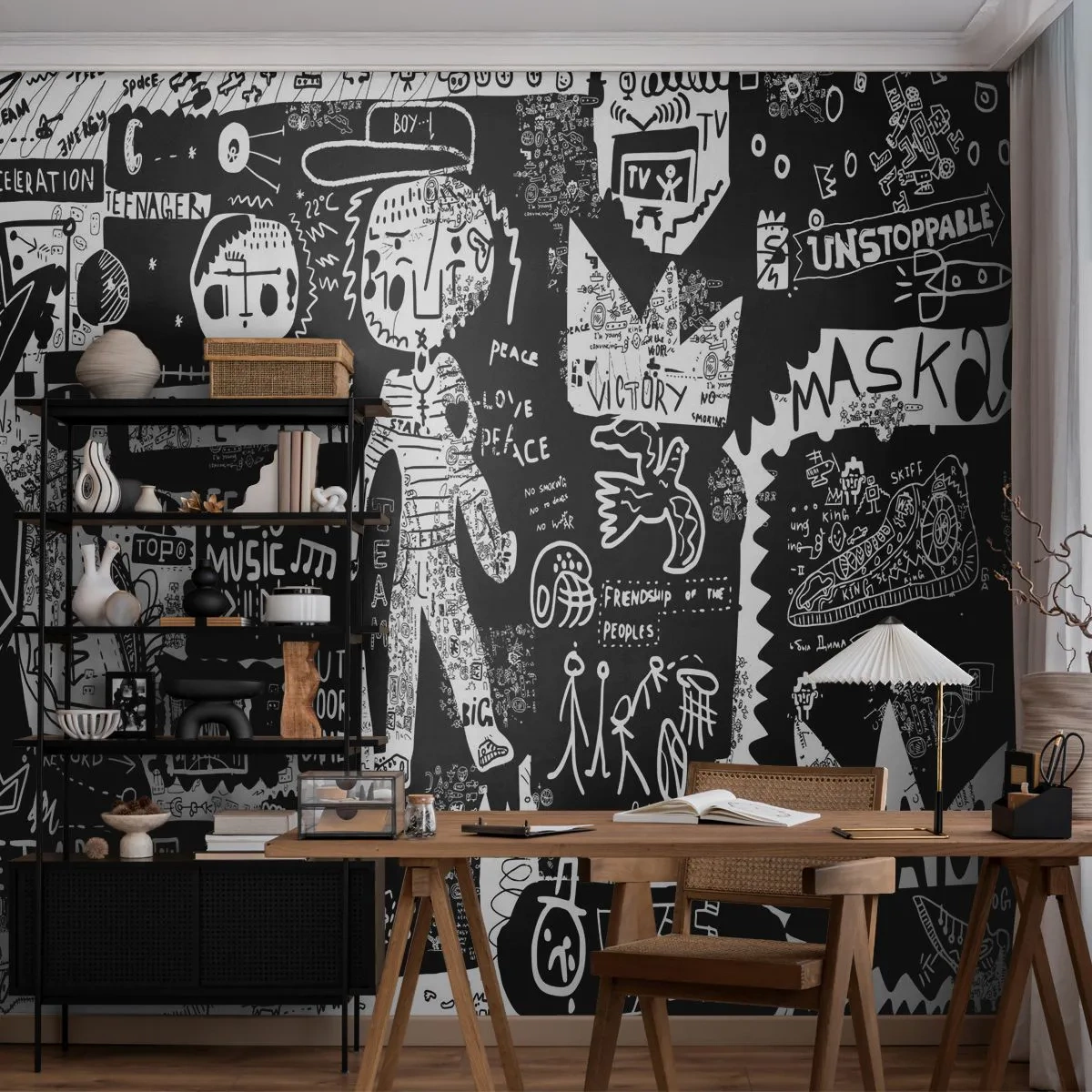 Fotótapéta Standard Eco - A szellemi fiatalság törvényei és örömei - Falfirkálás, Darab, Modern minta - 200x140 cm
