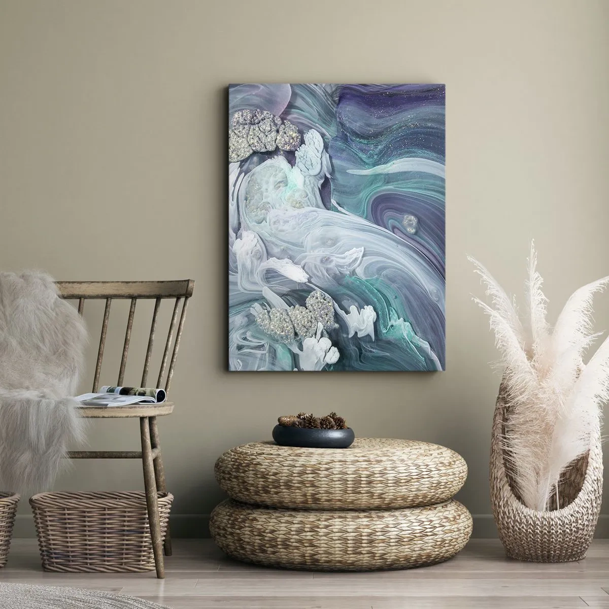 Vászonkép - Kék áramlatok - 55x100 cm