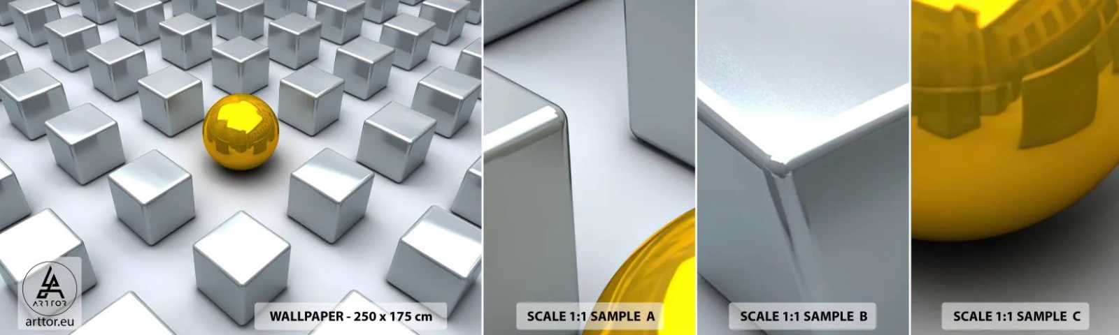 Fotótapéta Minta Standard Eco - Miért én? Geometriai összetétel - Absztrakció, 3D, Grafika - 100x30 cm