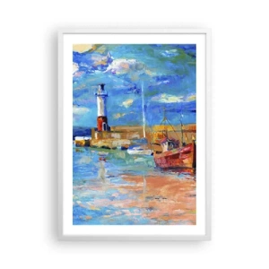 Poszter fekete keretben - Egy délután a szivárványos öbölben - 50x70 cm