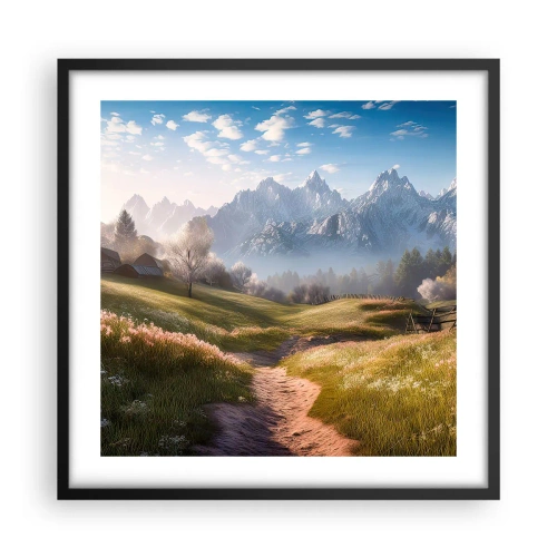 Poszter fehér keretben - Idilli völgy - 50x50 cm