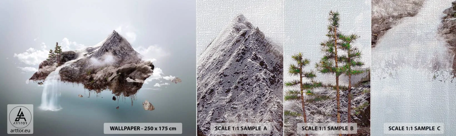 Fotótapéta Minta Premium Canvas - Egy szürrealista szemével - Absztrakció, Fantázia, sziget - 100x30 cm