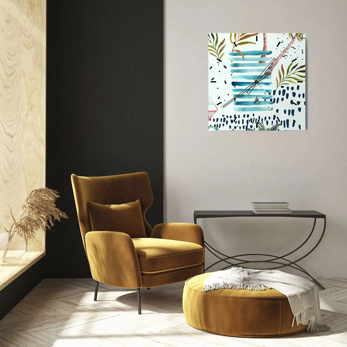 Falióra, Óra - Nyaralás pálmafák alatt - 30x30 cm