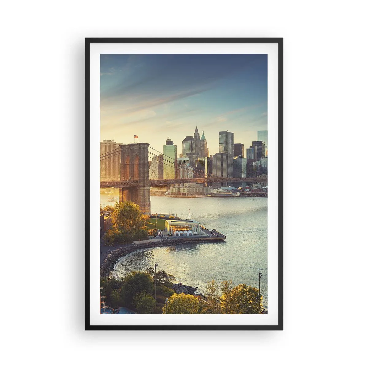 Poszter fehér keretben - Nagyváros hajnala - 61x91 cm