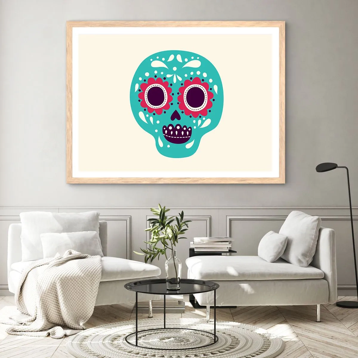 Poszter világos tölgy keretben - Az élet - szórakozás a halálig - 100x70 cm