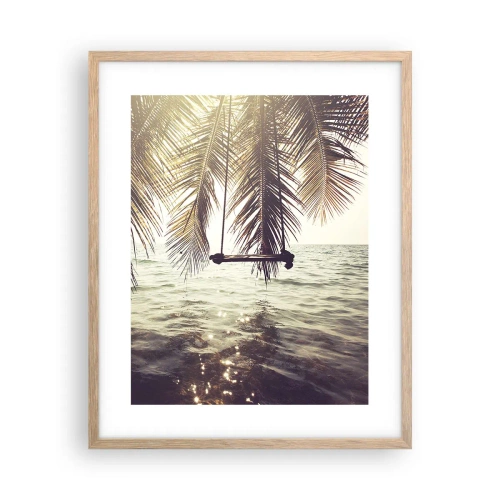 Poszter világos tölgy keretben - Tetszés szerint hintázhat a felhők között - 40x50 cm