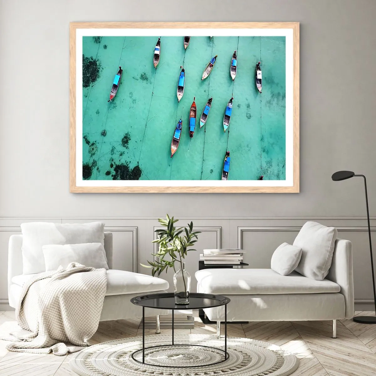 Poszter világos tölgy keretben - Örömteli várakozásban - 100x70 cm