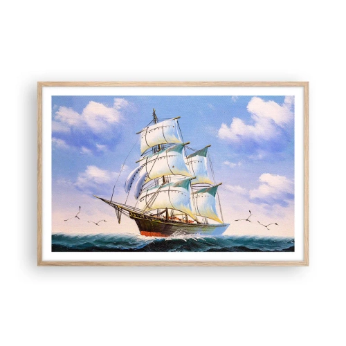 Poszter világos tölgy keretben - Büszkén a széllel - 91x61 cm