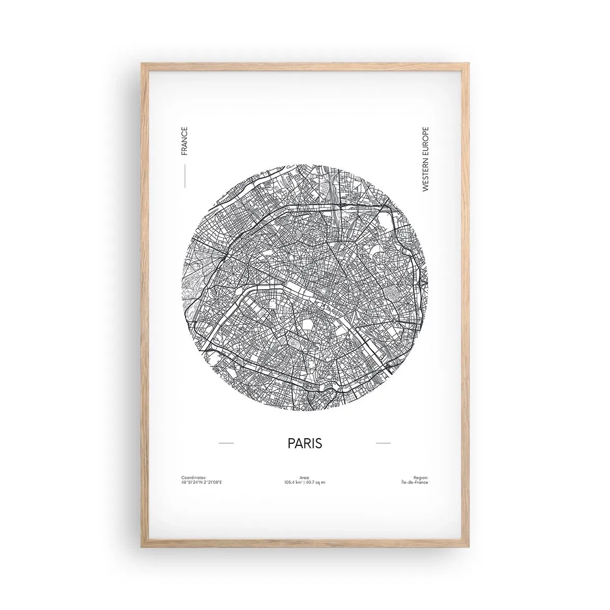 Poszter világos tölgy keretben - Párizs anatómiája - 61x91 cm
