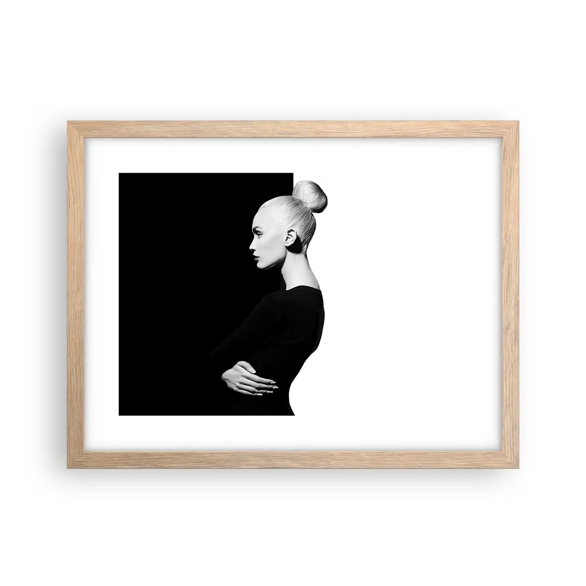 Poszter világos tölgy keretben - Egyszerűen egy nő - 40x30 cm