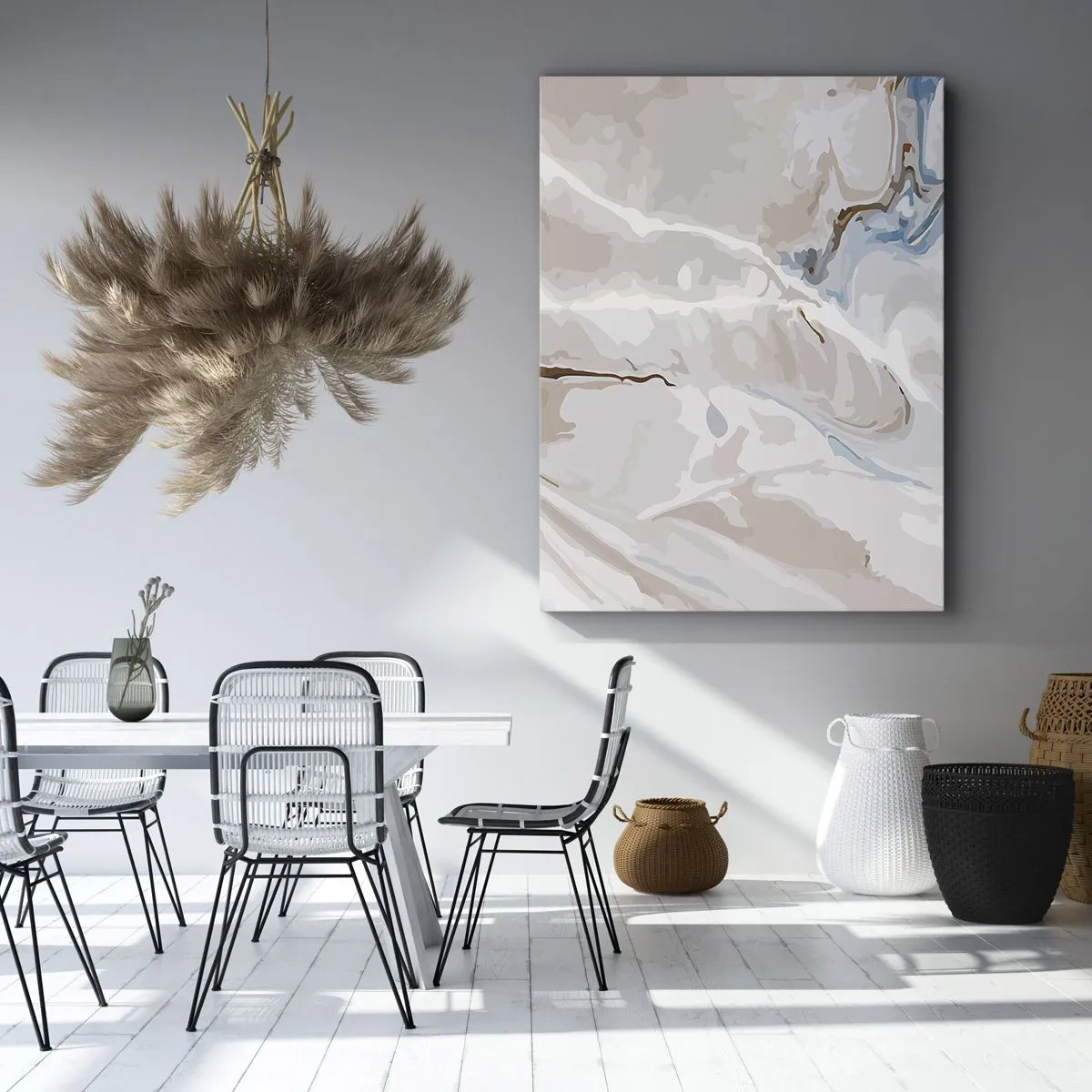 Vászonkép - Kék kanyarog a fehér alatt - 55x100 cm