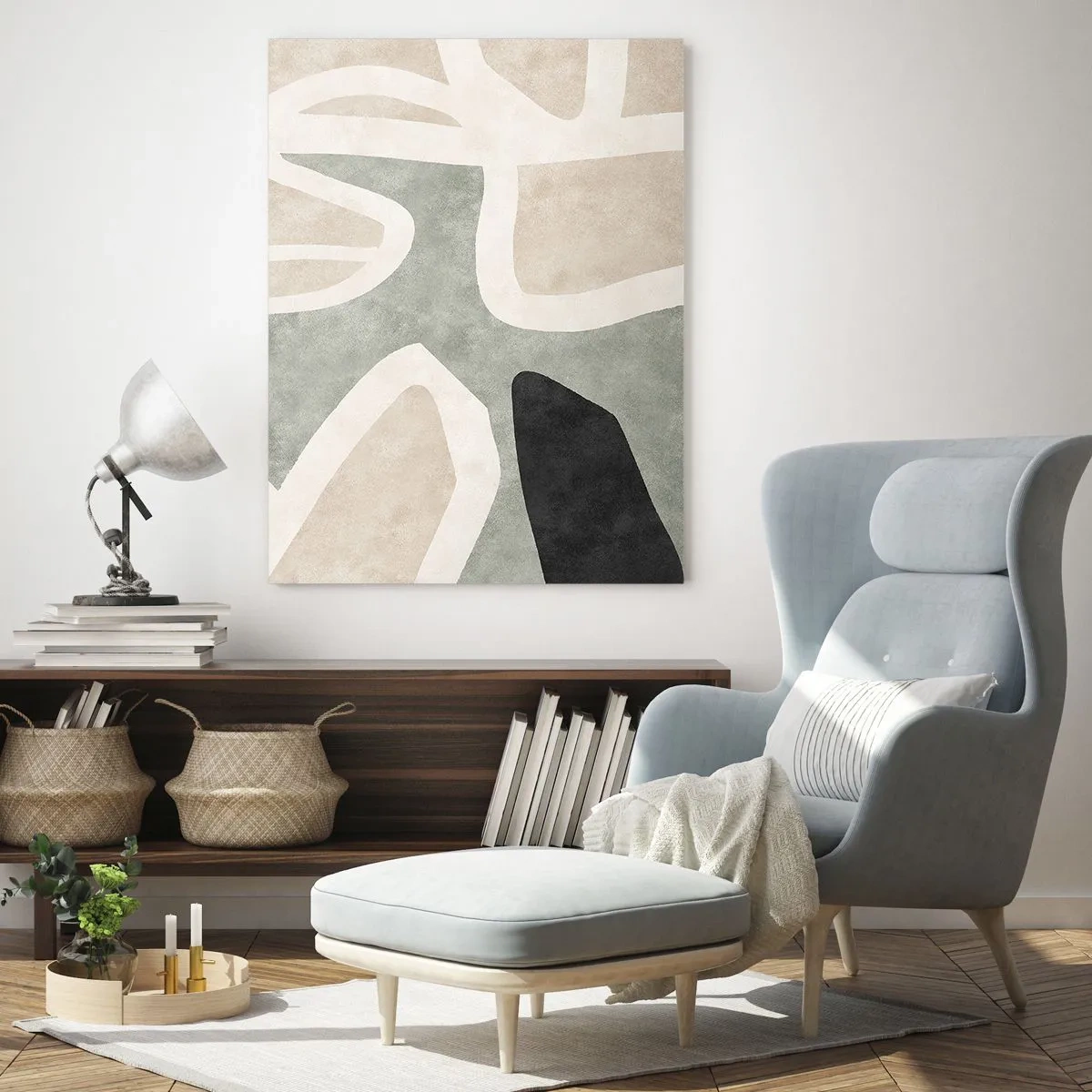 Üveg kép - Kompozíció fekete témával - 80x120 cm