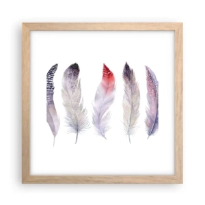 Poszter világos tölgy keretben - Gyengéd, mint a sokszínű köd - 30x30 cm