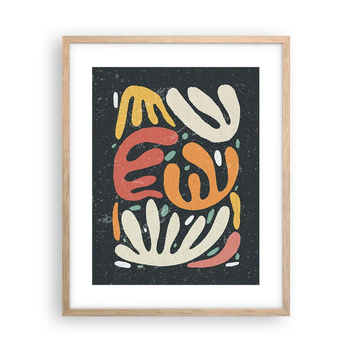 Poszter világos tölgy keretben - Kompozíció - mindjárt elkaplak - 40x50 cm