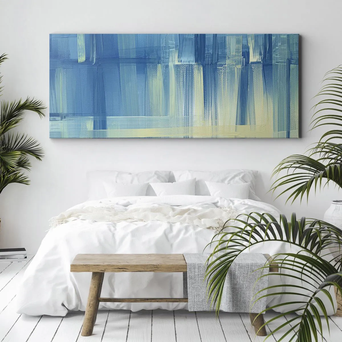 Vászonkép - Kompozíció türkizkékben - 100x40 cm