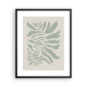 Poszter fehér keretben - Smaragdzöld ág - 40x50 cm