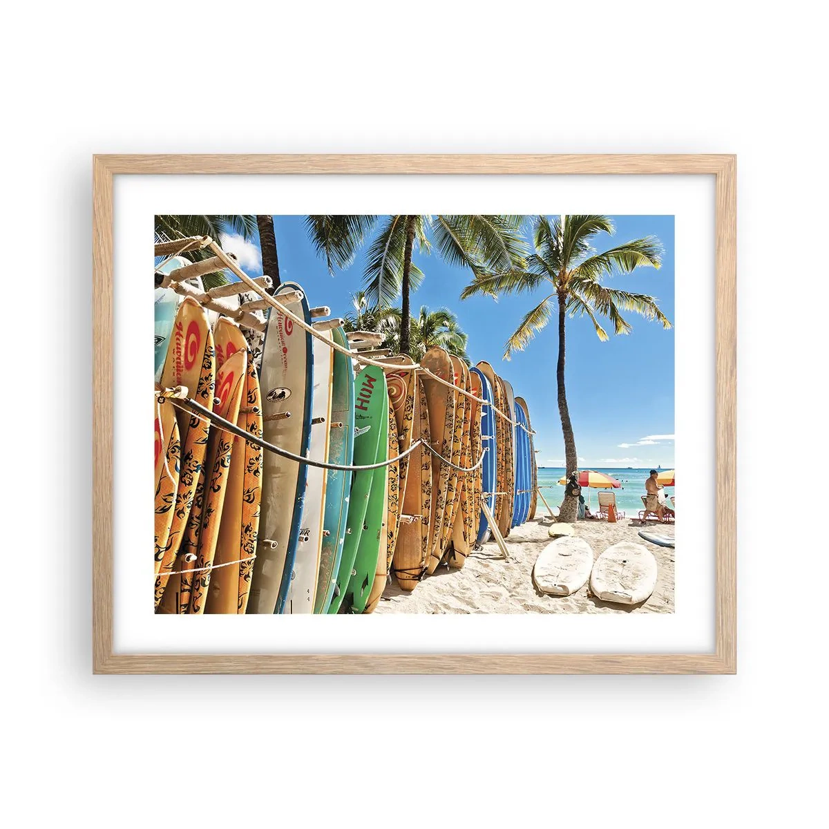 Poszter világos tölgy keretben - Napos mulatság - 50x40 cm