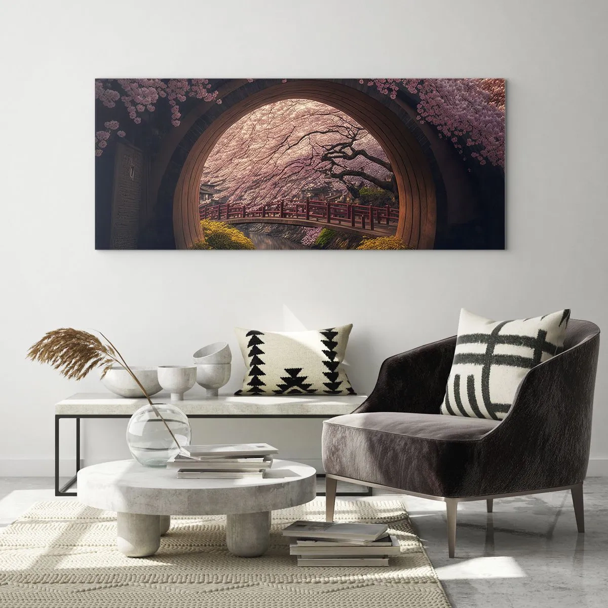 Üveg kép - Japán tavasz - 90x30 cm