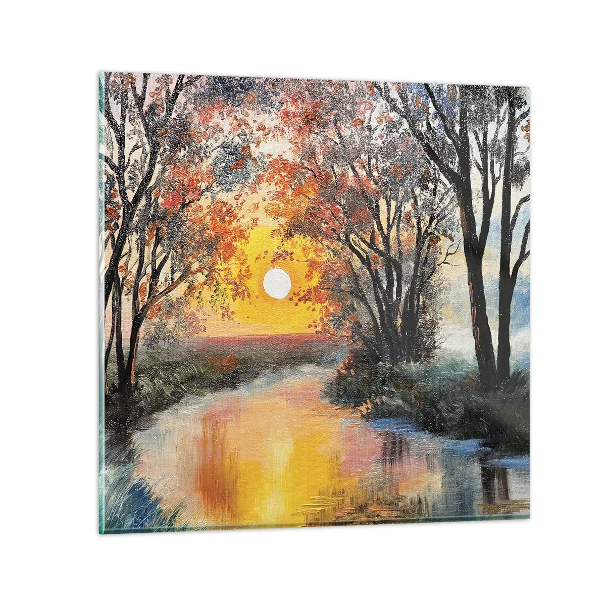 Üveg kép - Őszi hangulat - 30x30 cm