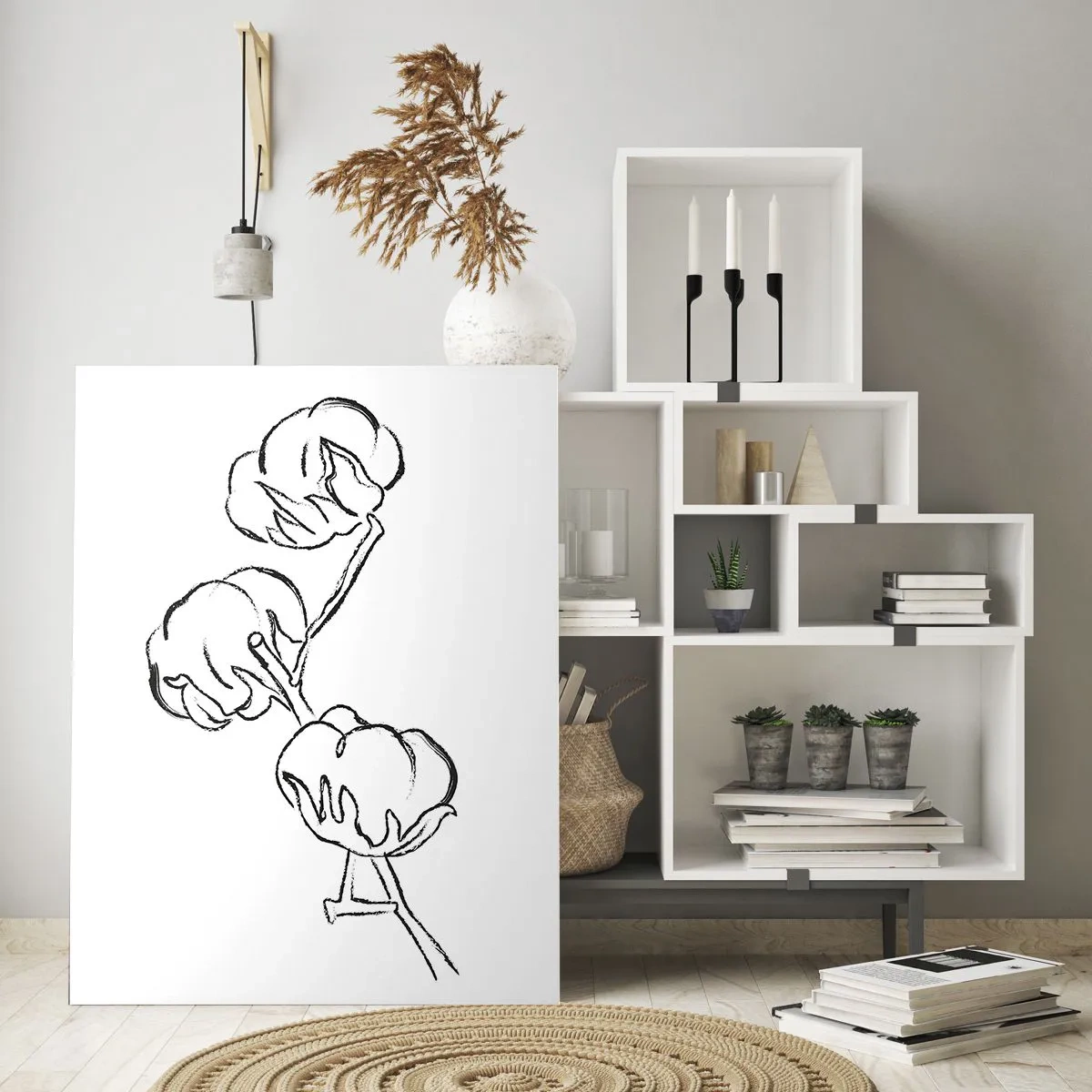 Üveg kép - Pamut pehely - 80x120 cm