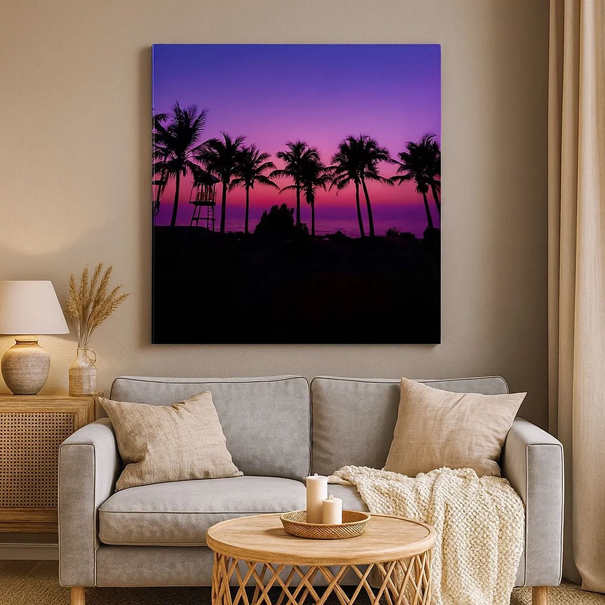 Vászonkép - Este a pálmafák alatt - 30x30 cm
