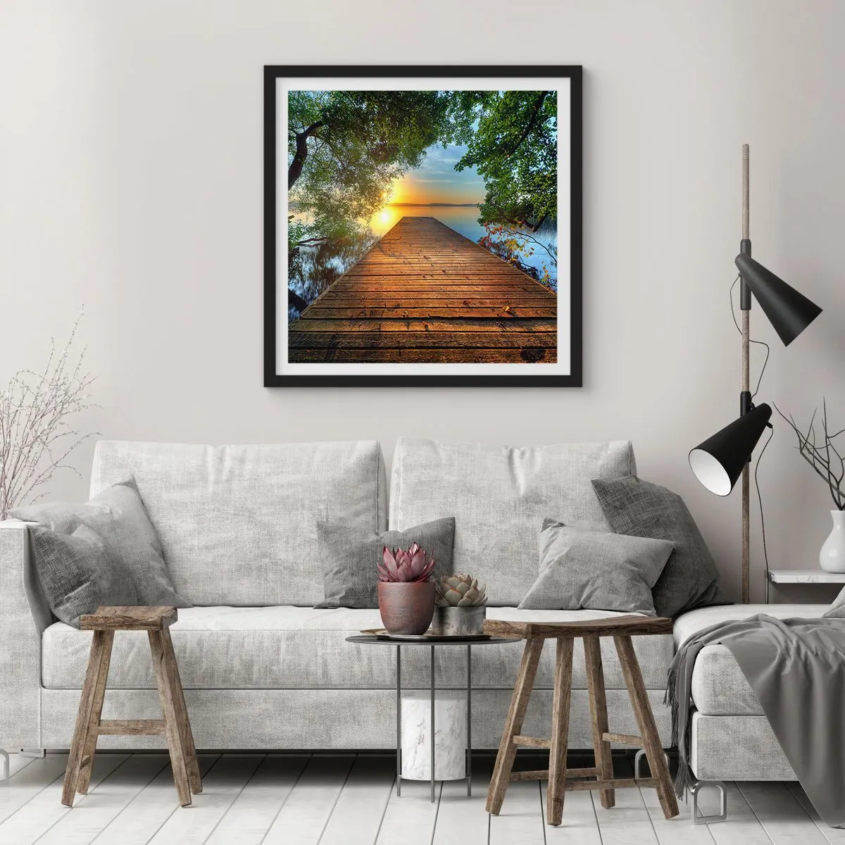 Poszter fehér keretben - Ne siess, ülj le - 50x50 cm