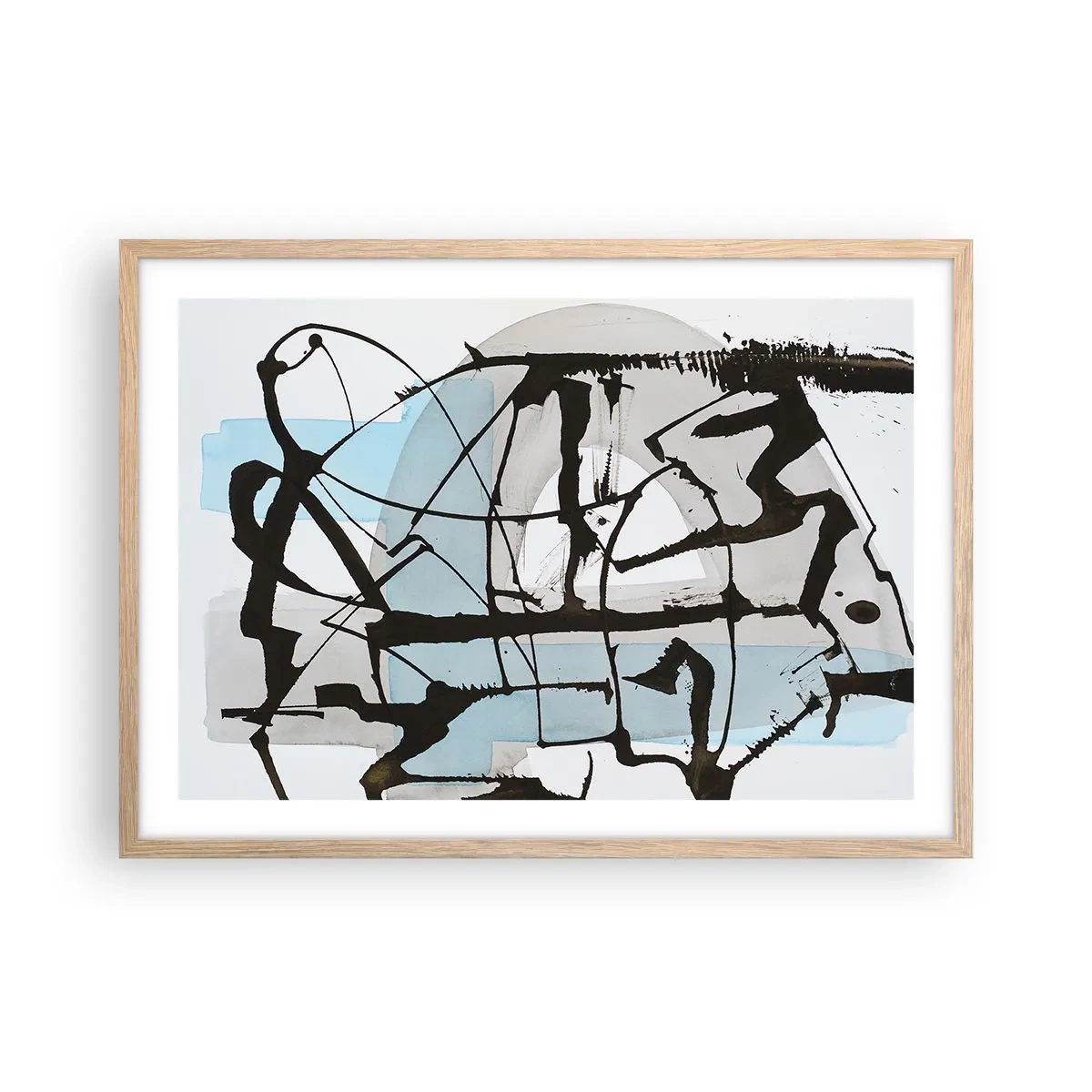 Poszter világos tölgy keretben - Mindennek ellenére kék - 70x50 cm