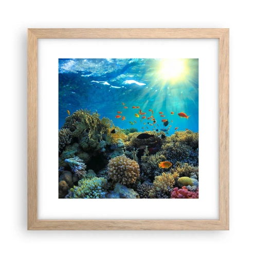 Poszter világos tölgy keretben - Víz alatti kincsek - 30x30 cm