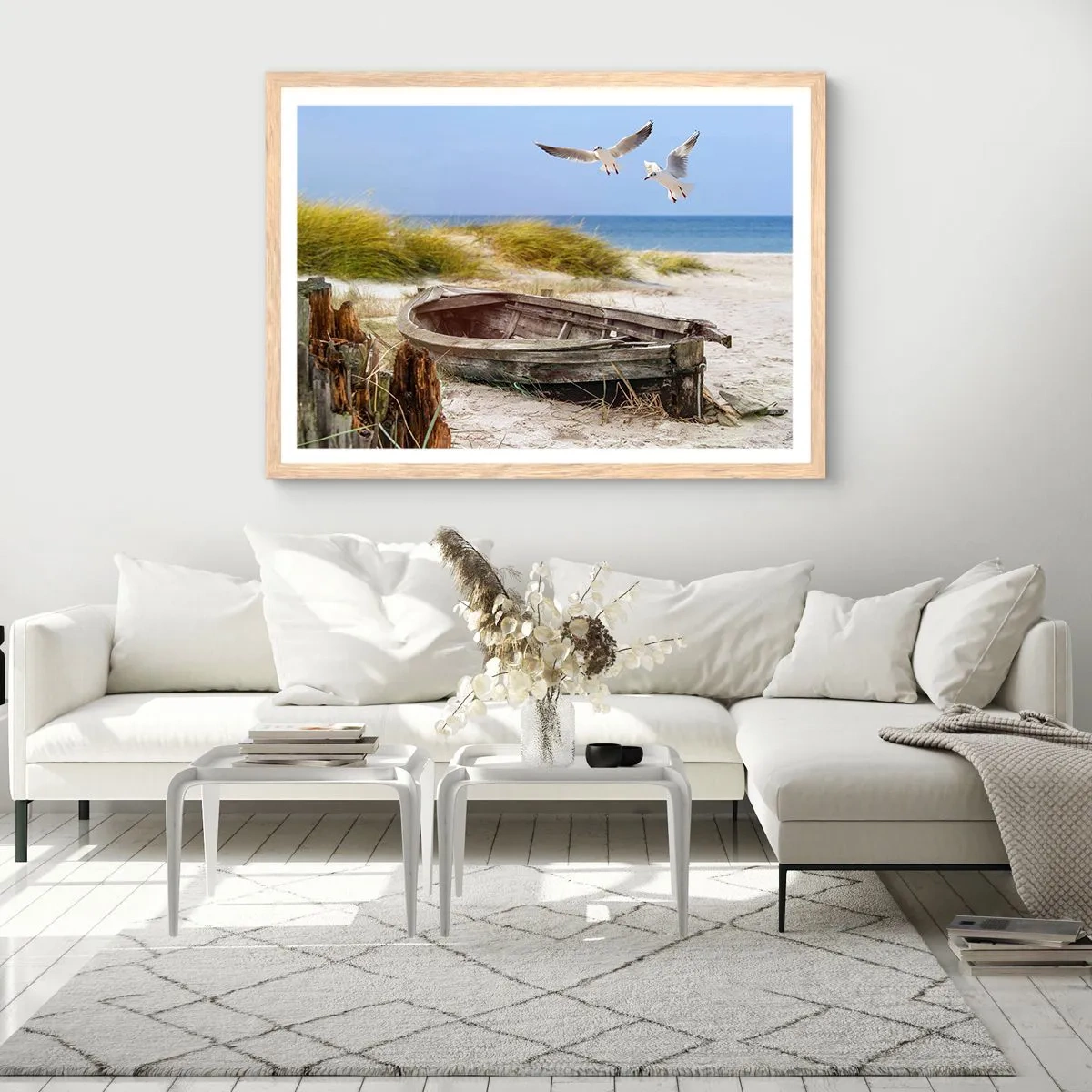 Poszter világos tölgy keretben - Szélben fürödve - 100x70 cm