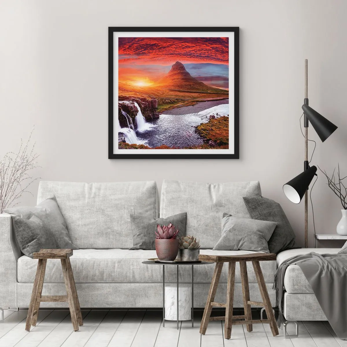 Poszter fehér keretben - Középfölde kilátása - 30x30 cm