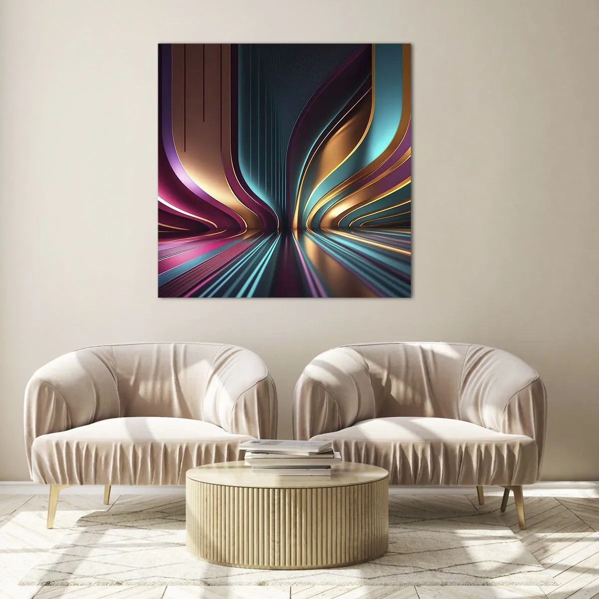 Üveg kép - A fény építészete - 40x40 cm