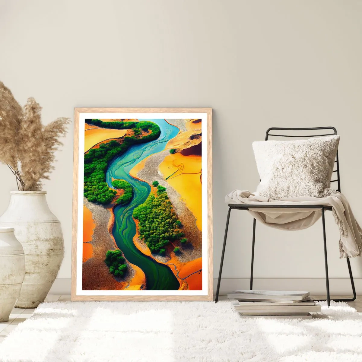 Poszter világos tölgy keretben - Életetadó folyó - 61x91 cm