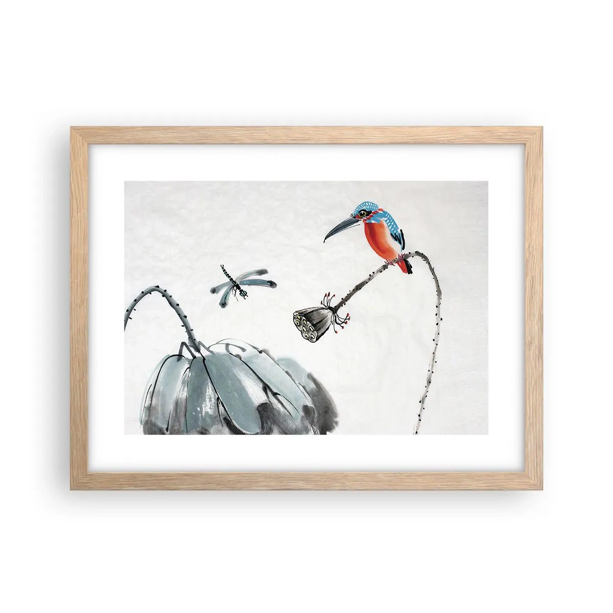 Poszter világos tölgy keretben - A rét élete - 40x30 cm