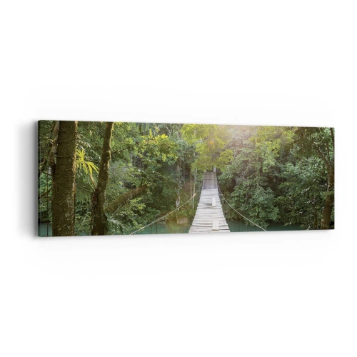 Vászonkép - Az azúrkék vízen át az azúrkék erdőbe - 90x30 cm
