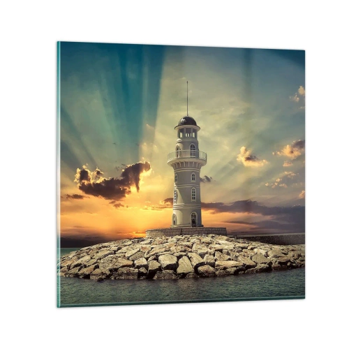 Üveg kép - Fény - Jóság - Szépség - 70x70 cm