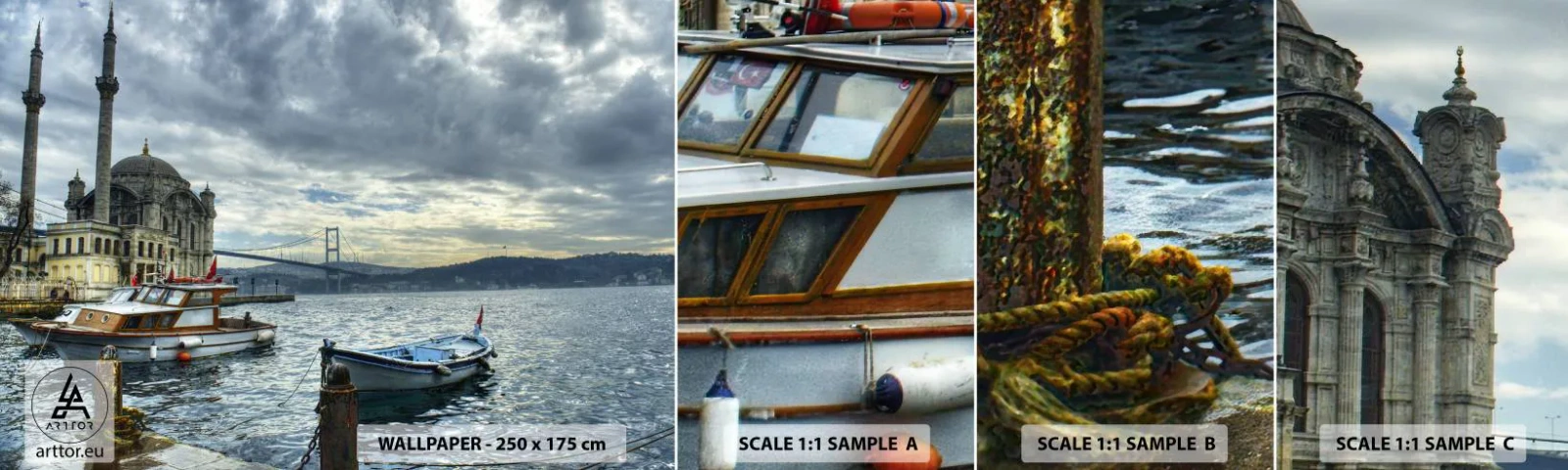 Fotótapéta Minta Öntapadós Deluxe Sticker - A világok határán - Város, Isztambul, Türkiye - 100x30 cm