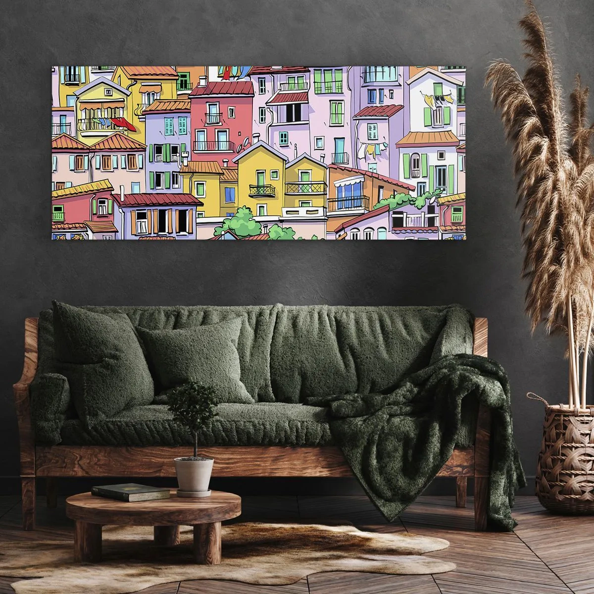Vászonkép - Vidám város - 100x40 cm