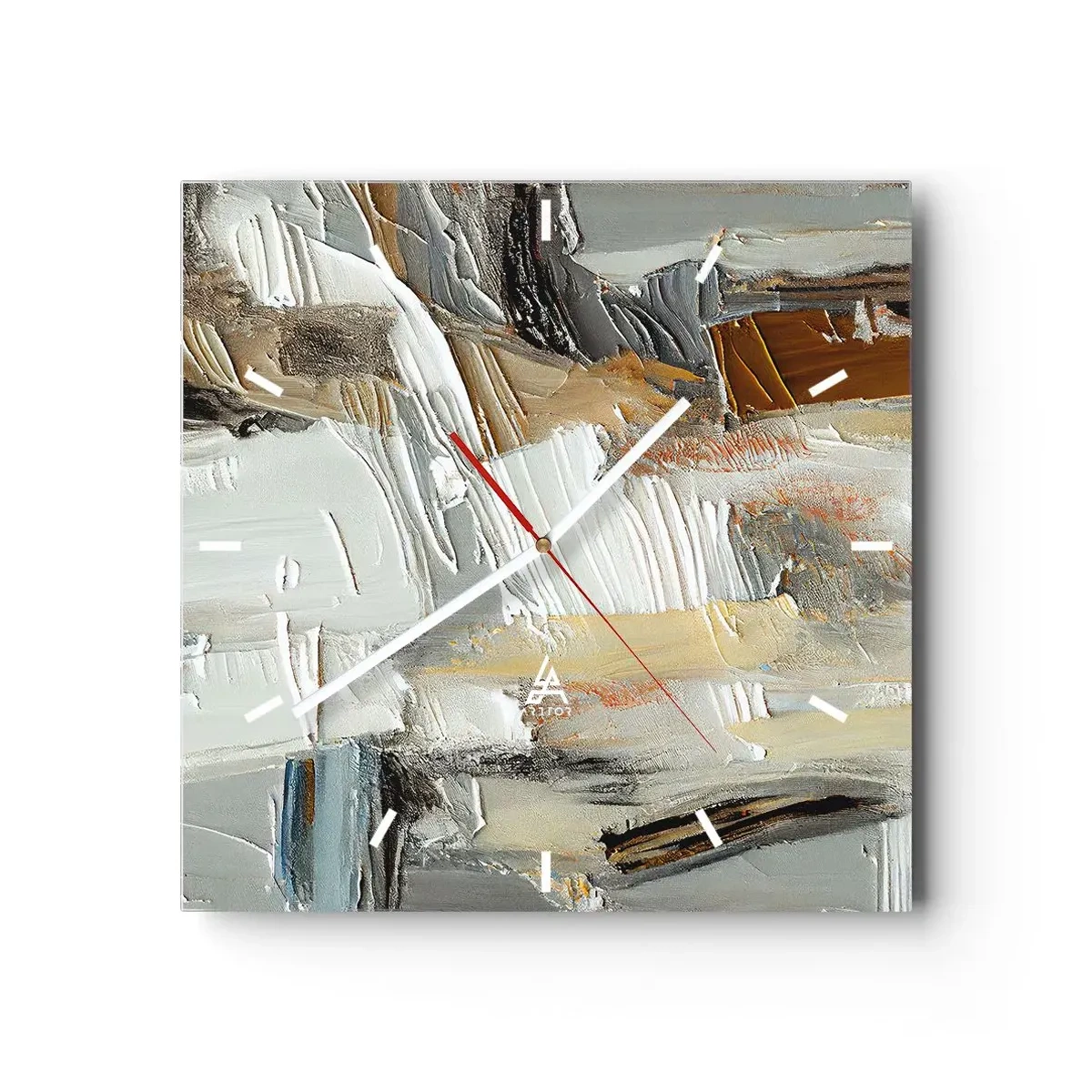Falióra, Óra - Színes rétegződés - 40x40 cm