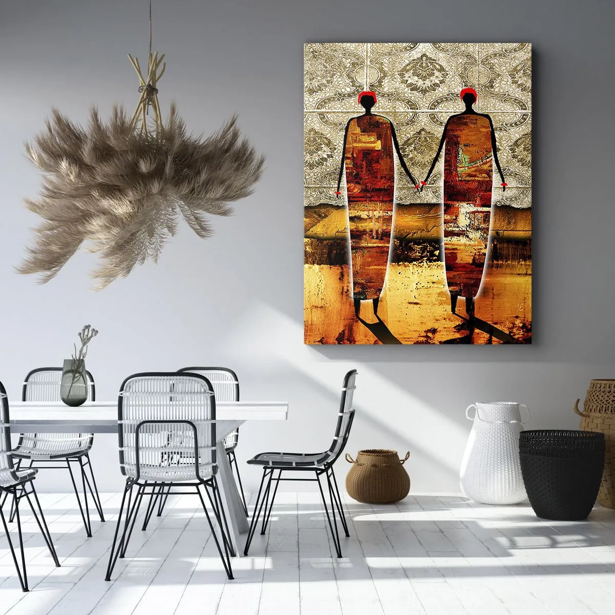 Vászonkép - Etnikai összetétel Afrika színeiben - 55x100 cm