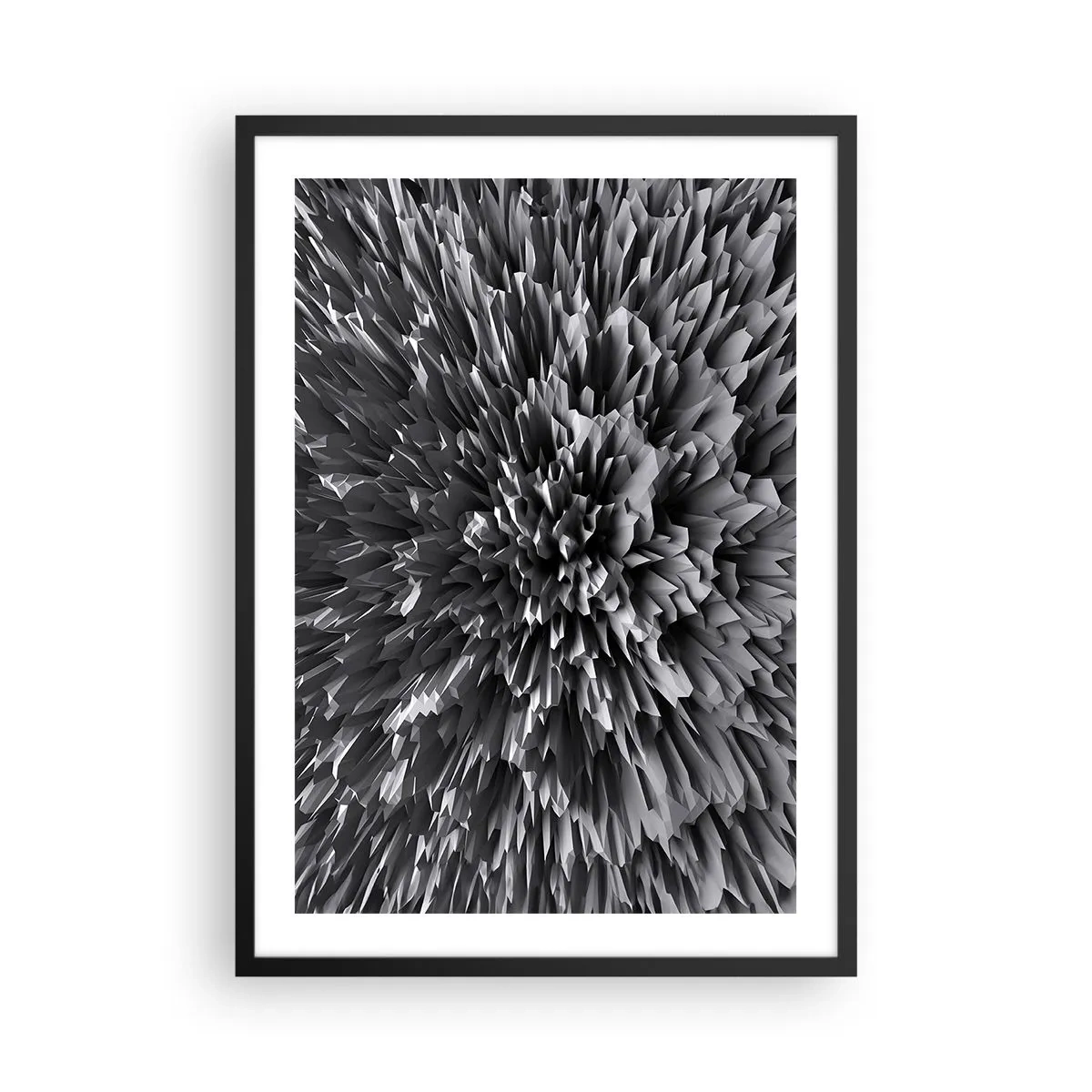 Poszter fehér keretben - Fekete-fehér absztrakt kompozíció geometriai alakzatokkal - 50x70cm - Ennél élesebb már nem lehet. - Modern fali dekoráció nappalihoz és hálószobához ARTTOR