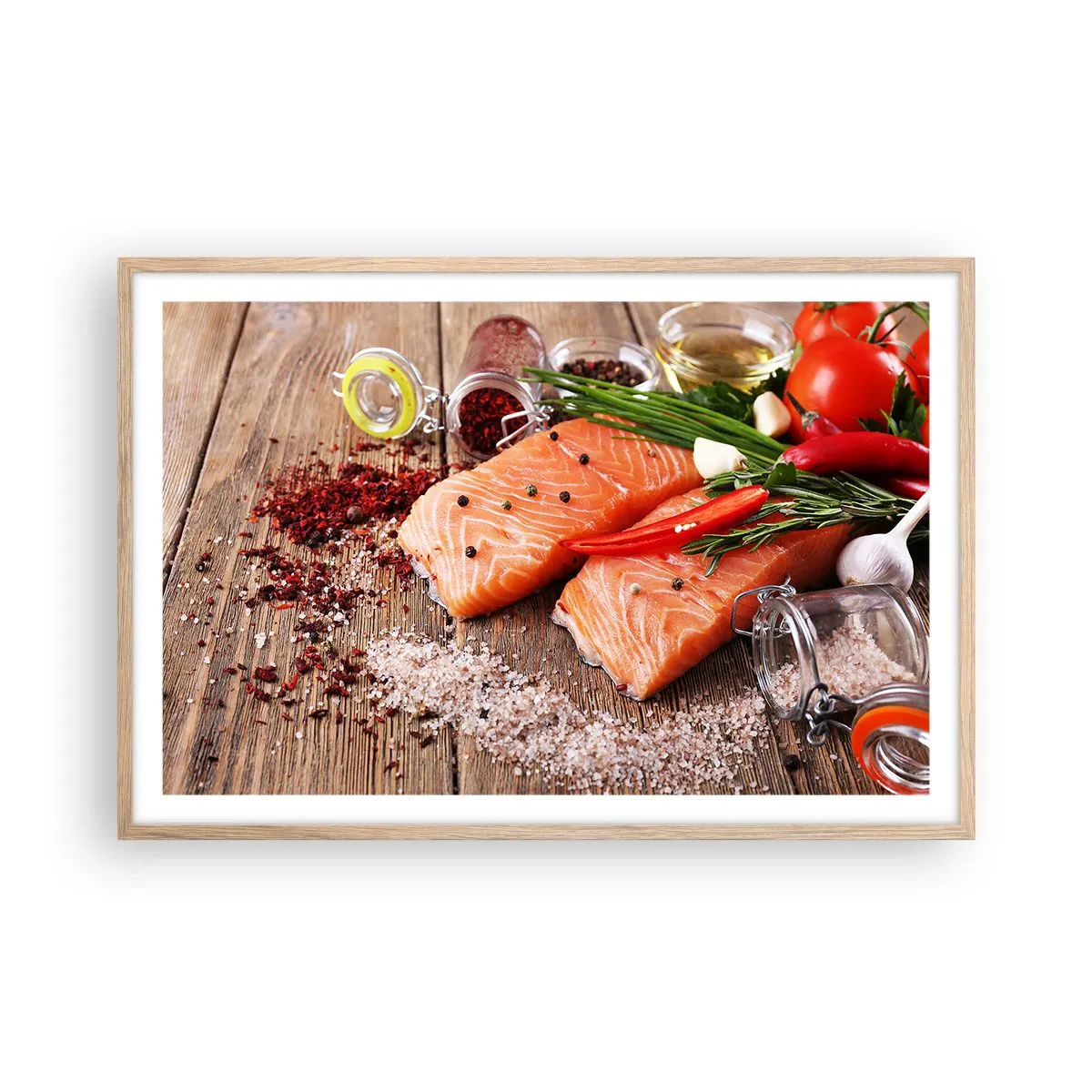 Poszter világos tölgy keretben - Norvég kaland a konyhában - 91x61 cm